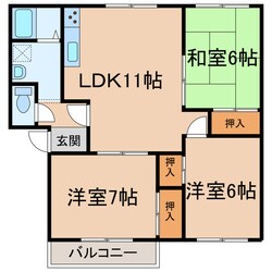 はなぶさ　Ｂ棟の物件間取画像